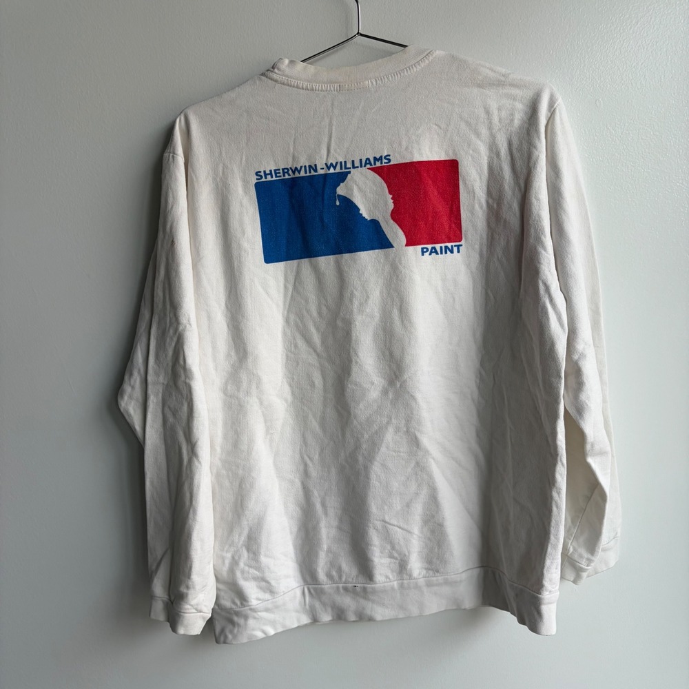 Sherwin-Williams Paint Long Sleeve Graphic Sweatshirt White Mens XL